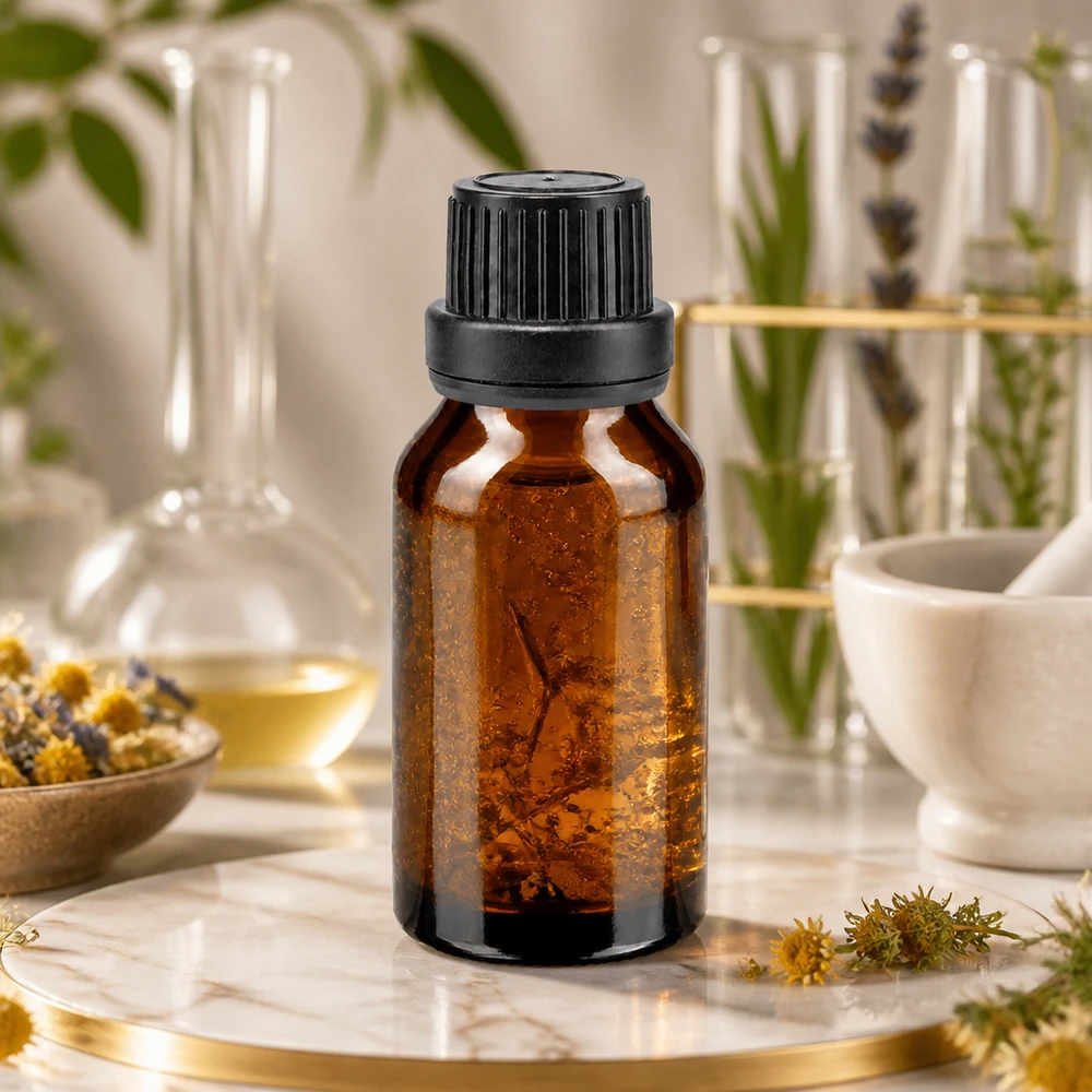 Kompakte Apothekenflasche 15ml Braunglas mit 2mm Tropfverschluss für Naturkosmetik und Tinkturen