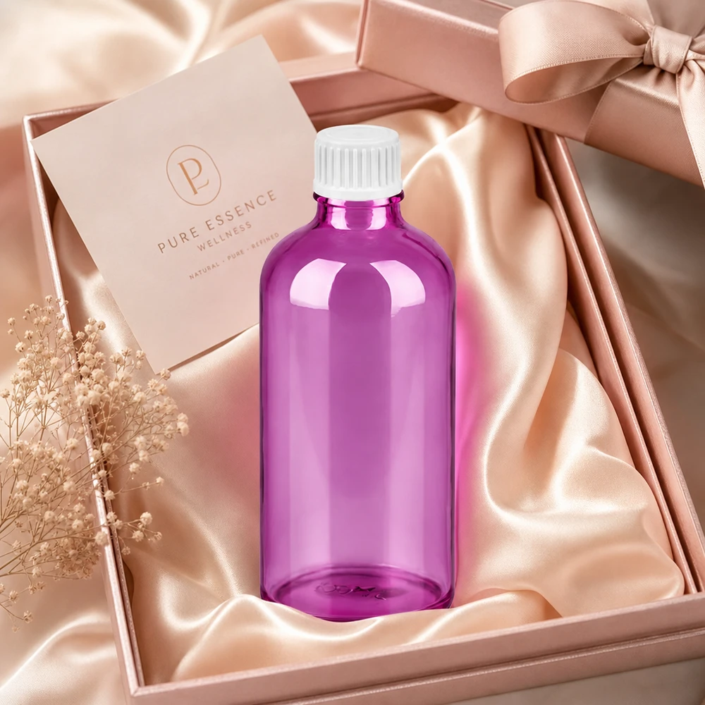 100ml Tropfflasche 0.9mm weiss Standard PurpleLine UT18/100 Kompakte violette Tropfflasche 100ml ideal für ätherische Öle und Wellness-Produkte