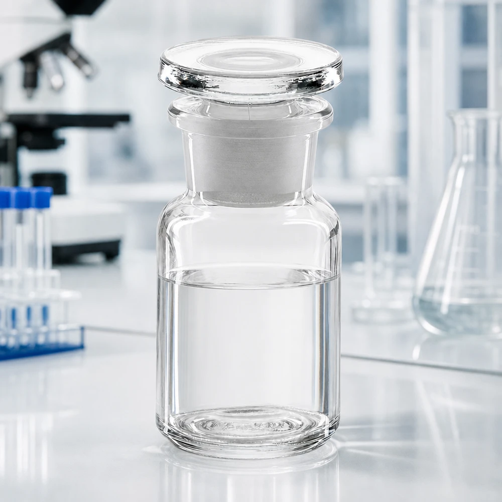 50ml Weithals-Glasflasche klar mit eingeschliffenem Stopfen für chemische Laboranwendungen