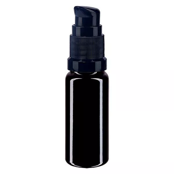 Apothekenflasche violett 10ml PumpVerschluss schwarz Standard Apothekenflasche violett 10ml PumpVerschluss schwarz Standard