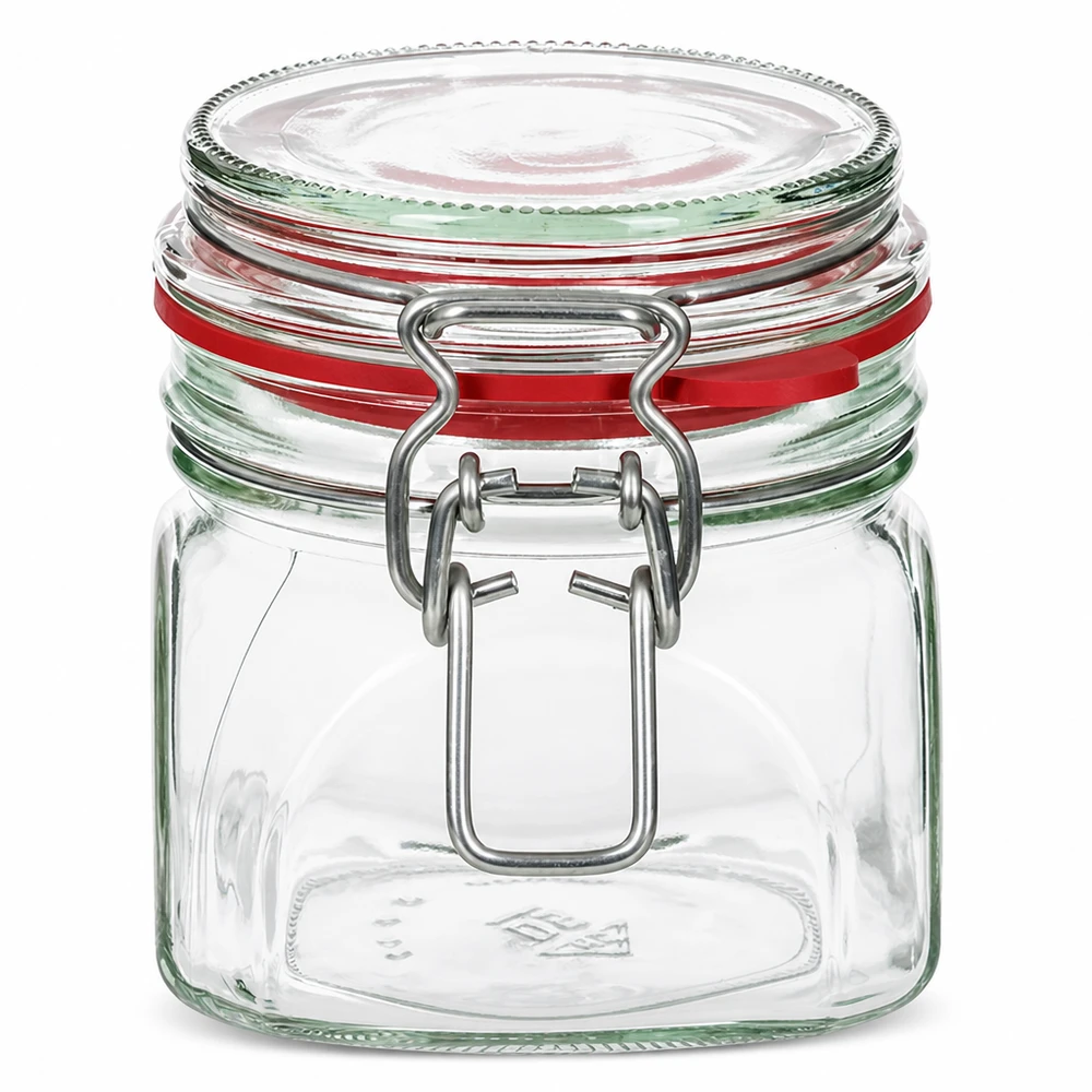 370ml Vorratsglas Typ G mit Bügelverschluss UN.. Kleines Vorratsglas mit Metallbügel ideal für Gewürze Marmelade und Konserven