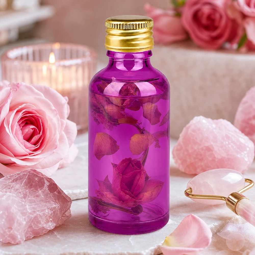 50ml Flasche 11mm Schraubverschluss Alu-Gold Standard PurpleLine. UT18/50 Premium Kosmetikflasche 50ml violett mit korrosionsbeständigem Aluminium-Schraubverschluss