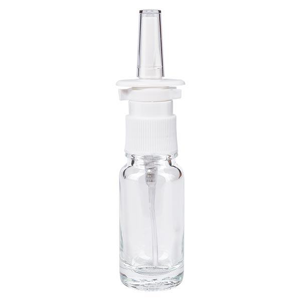 Apothekenflasche klar 10ml Nasenzerstäuber weiß Standard