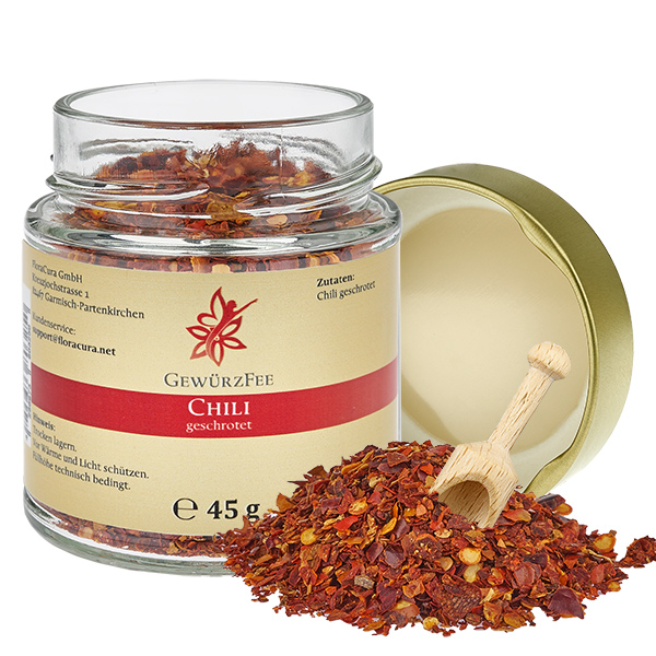 Chili geschrotet im Schraubglas Gewürzfee Chili geschrotet im Schraubglas Gewürzfee