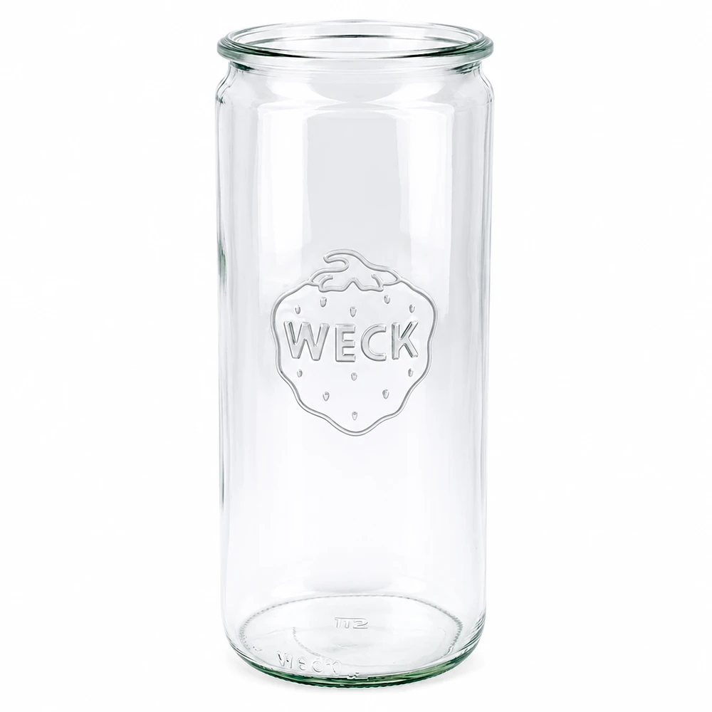WECK Zylinderglas 1040ml RR80 Einmachglas transparent mit WECK-Logo für Konservierung und Aufbewahrung
