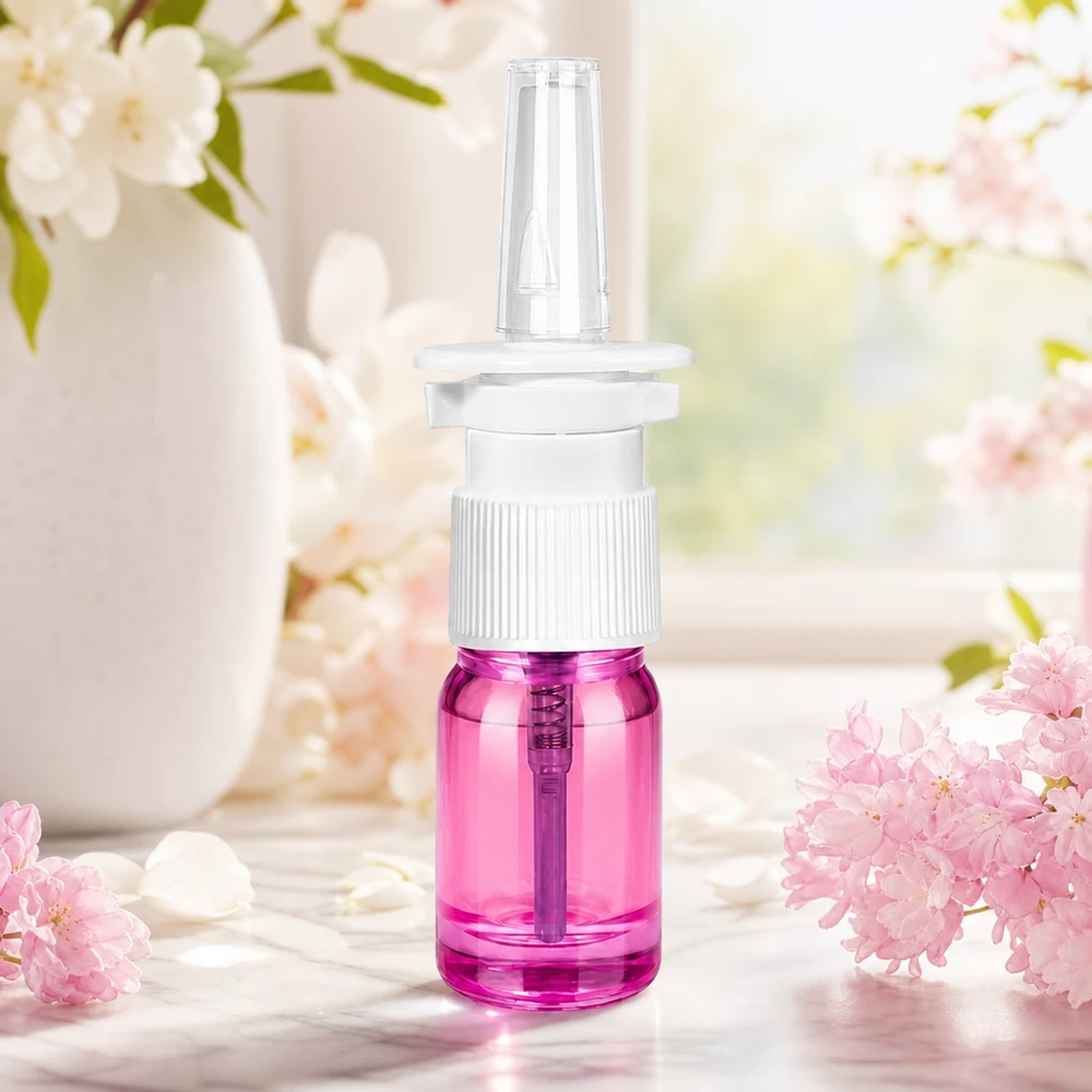 5ml Nasensprayflasche weiß/transparent Standard PurpleLine UT18/5 Professionelle 5ml Sprayflasche violett-transparent mit ergonomischem Design für einfache Handhabung