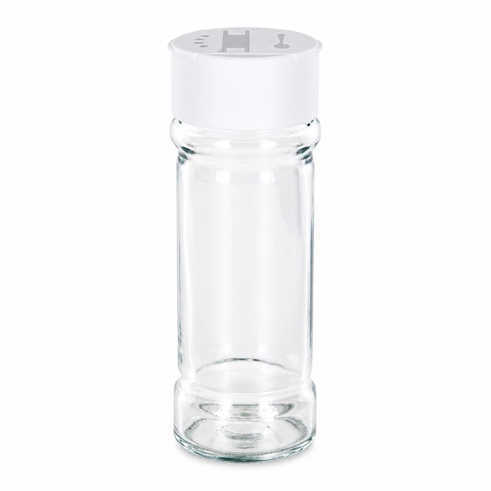 Salz-/Gewürzglas 100ml mit Doppelstreuer weiß Salz-/Gewürzglas 100ml mit Doppelstreuer weiß