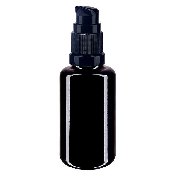 Apothekenflasche violett 30ml PumpVerschluss schwarz Standard Apothekenflasche violett 30ml PumpVerschluss schwarz Standard