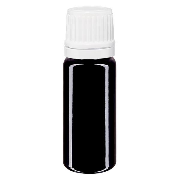 Apothekenflasche violett 10ml Tropfverschluss 1.2mm weiß Originalitätsverschluss Apothekenflasche violett 10ml Tropfverschluss 1.2mm weiß Originalitätsverschluss