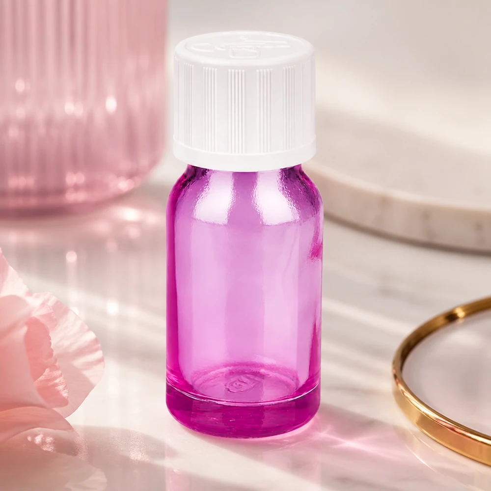 10ml Tropfflasche 1.2mm weiß Standard Kindersicher PurpleLine.UT18/10 Violette 10ml Flasche mit 1.2mm Tropföffnung ideal für DIY Kosmetik und Seren