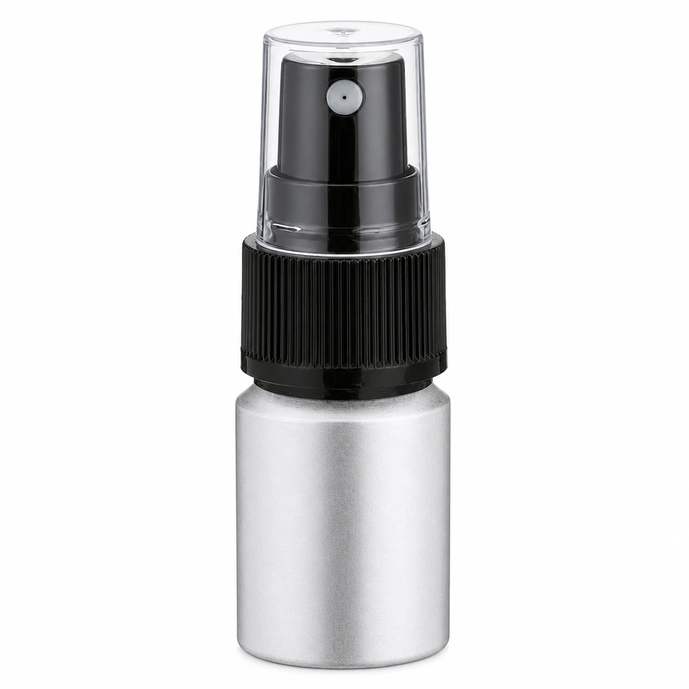 Kompakte 10ml Parfümflasche aus Aluminium mit feinem Sprühkopf