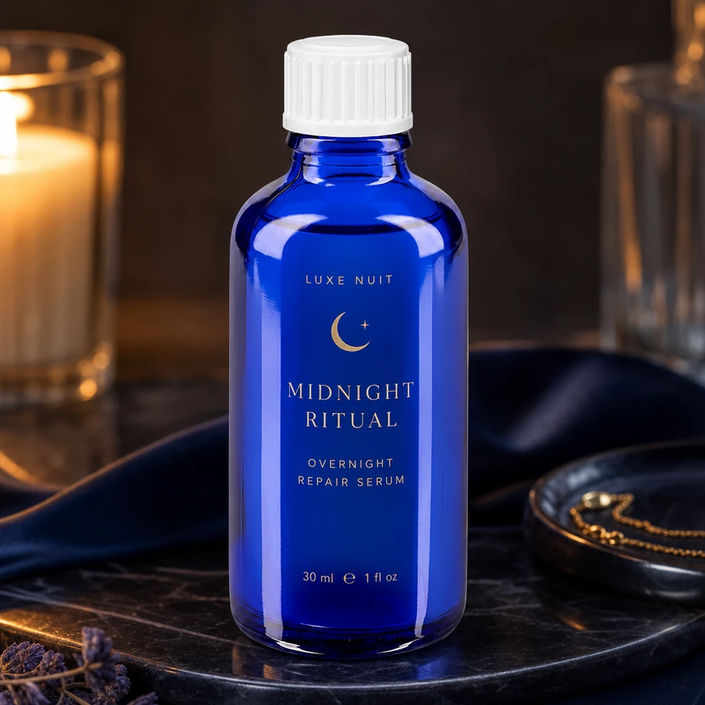 Apothekenflasche blau 50ml Schraubverschluss weiß Standard Blaue Apothekerflasche aus Glas mit UV-Schutz ideal für empfindliche Wirkstoffe und Seren