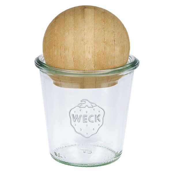 *290ml Sturzglas hoch WECK RR80 mit Holzkugel