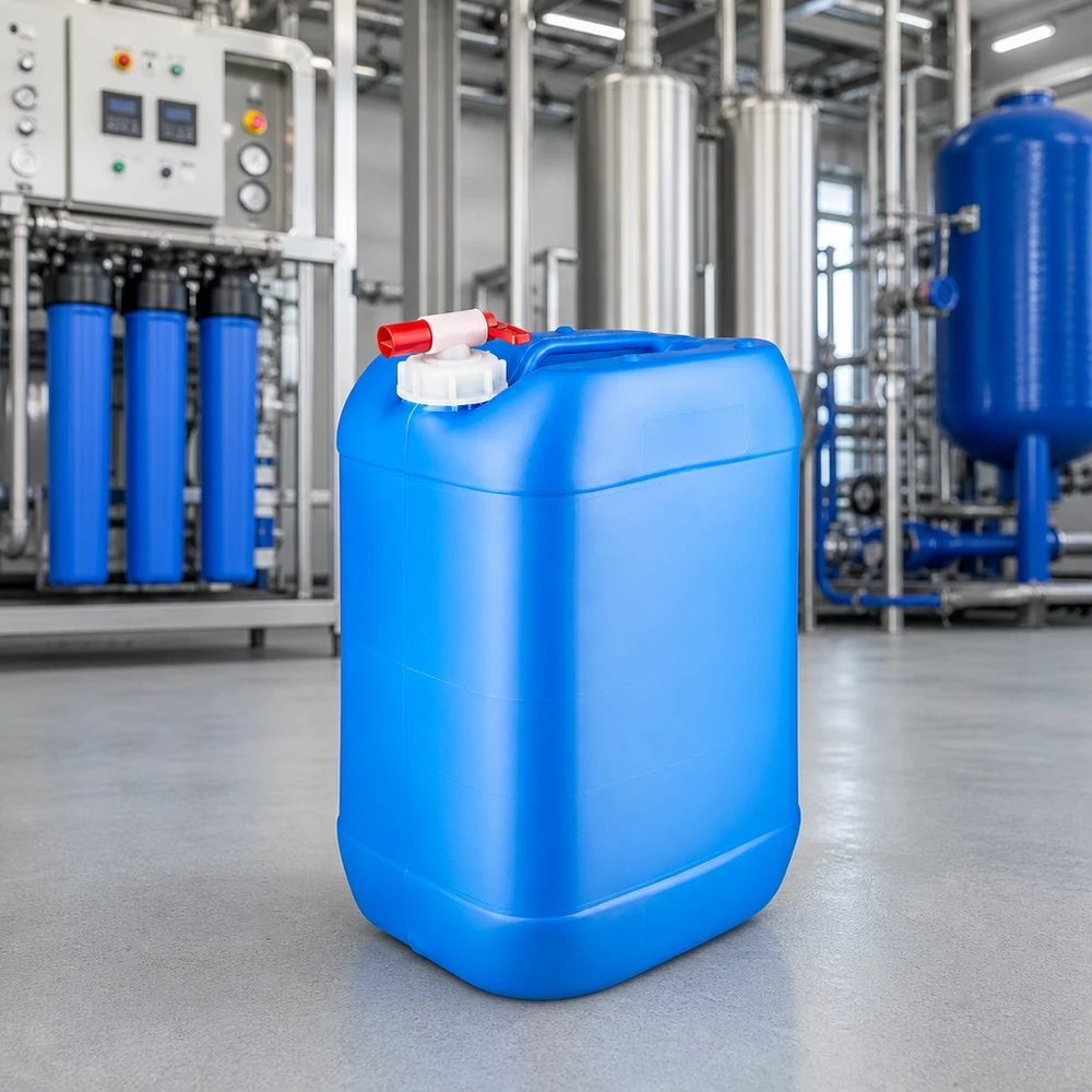 Kanister 25 Liter blau mit Auslaufhahn 25 Liter Kanister mit Schraubdeckel und Entnahmehahn für industrielle Wasserversorgung