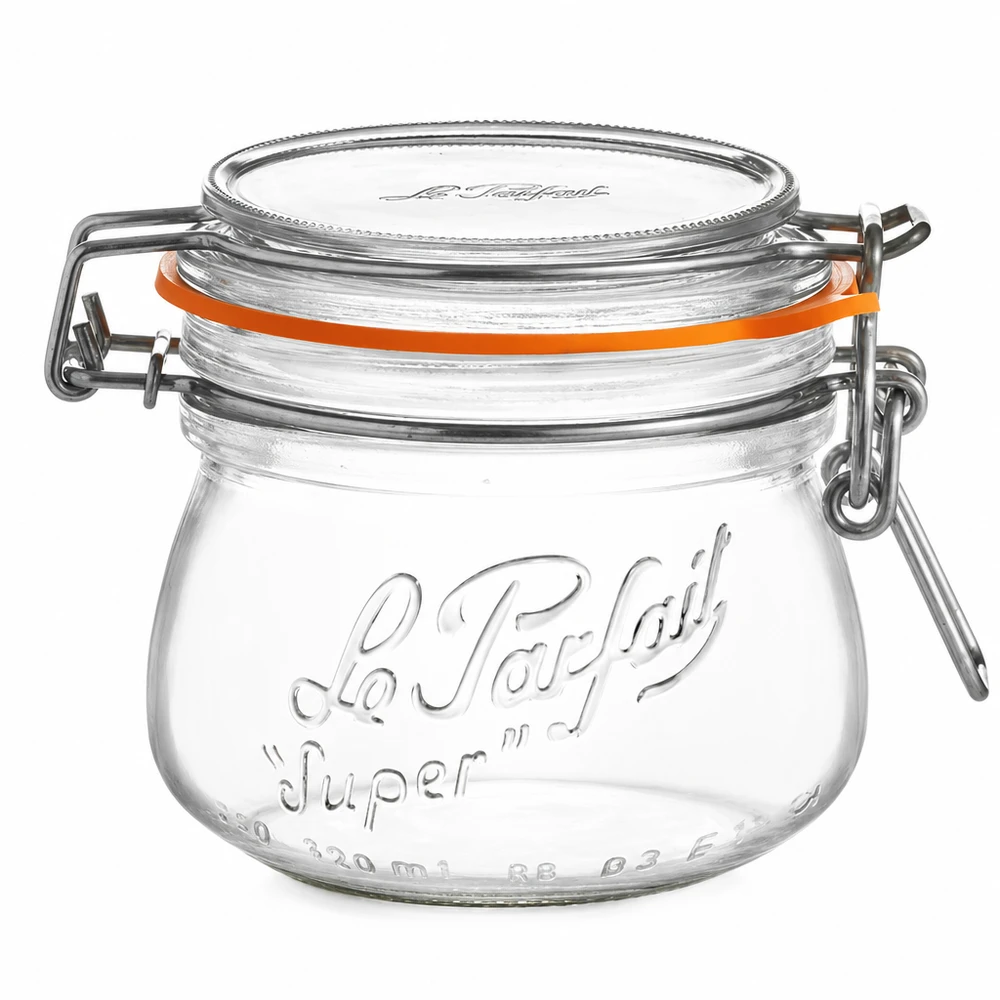 250ml Le Parfait Super Vorratsglas mit Bügelverschluss und Gummidichtung aus klarem Glas für Küche