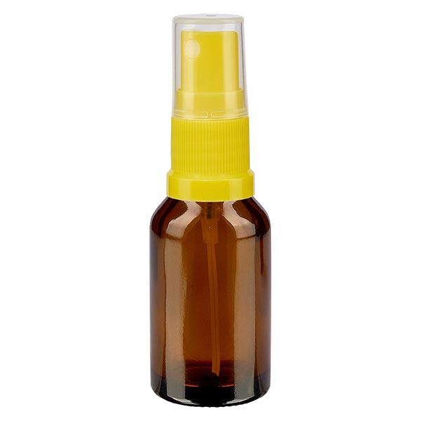 Apothekenflasche braun 15ml Sprayaufsatz gelb Apothekenflasche braun 15ml Sprayaufsatz gelb