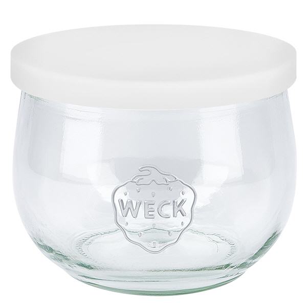 580ml Tulpenglas WECK mit Silikondeckel weiß
