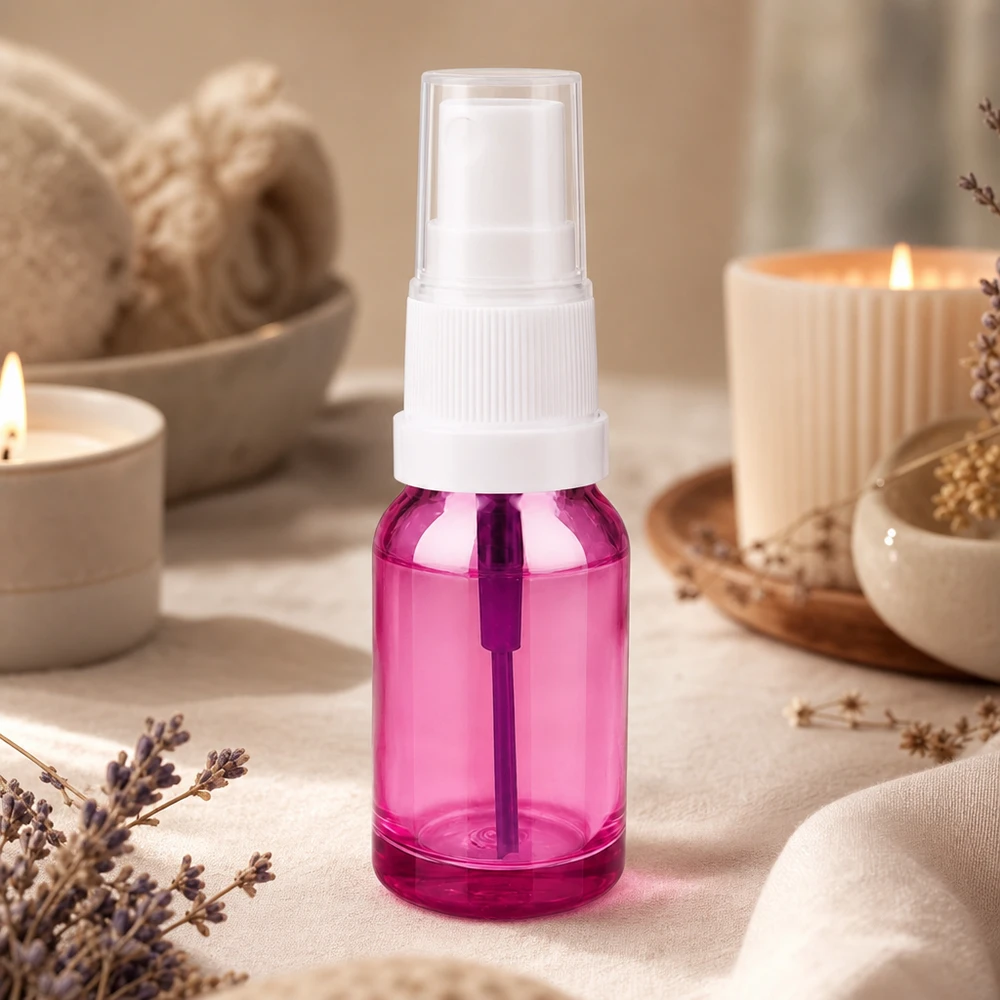 10ml Sprayflasche weiss/transparent Standard PurpleLine UT18/10 Stilvolle 10ml Kosmetikflasche in trendigem Lila für professionelle Anwendung im Salon
