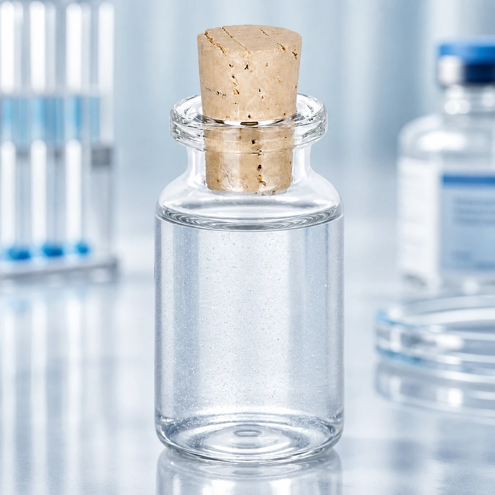 Klarglasbehälter 10ml mit breitem Korken 11/14mm für Laborproben und Chemikalien