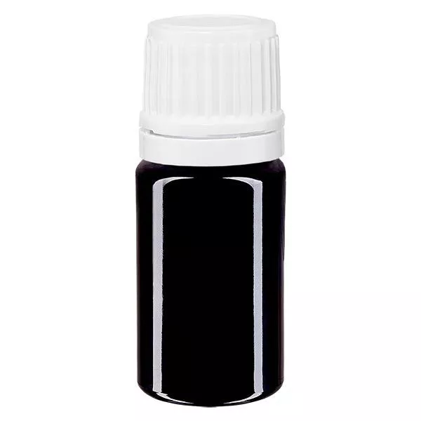 Apothekenflasche violett 5ml Schraubverschluss weiß Originalitätsverschluss Apothekenflasche violett 5ml Schraubverschluss weiß Originalitätsverschluss