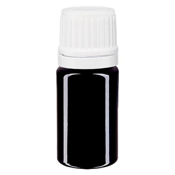 Apothekenflasche violett 5ml Schraubverschluss weiß Originalitätsverschluss