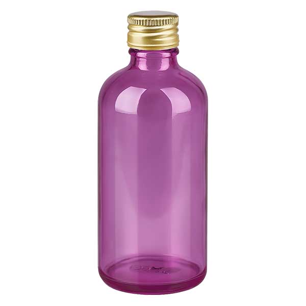 100ml Flasche 11mm Schraubverschluss Alu-Gold Standard PurpleLine. UT18/100