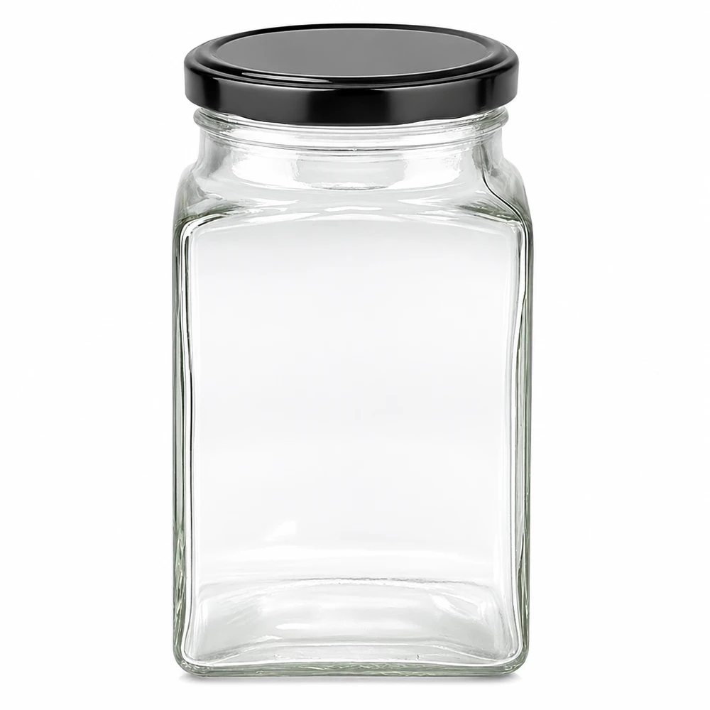 260ml Tetraglas mit BasicSeal Deckel schwarz UNiTWIST