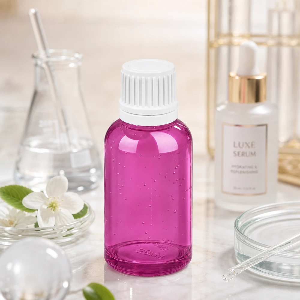 30ml Tropfflasche 0.7mm weiss Originalität Schraubverschlusserschluss PurpleLine UT18/30 30ml Tropfflasche violett OV Design mit 0.7mm Tropföffnung für Seren und Tinkturen