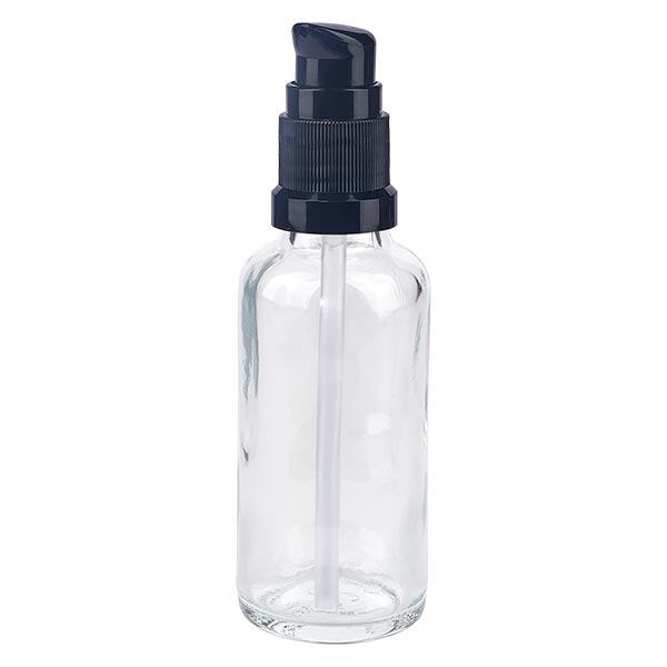 Apothekenflasche klar 30ml PumpVerschluss schwarz Standard