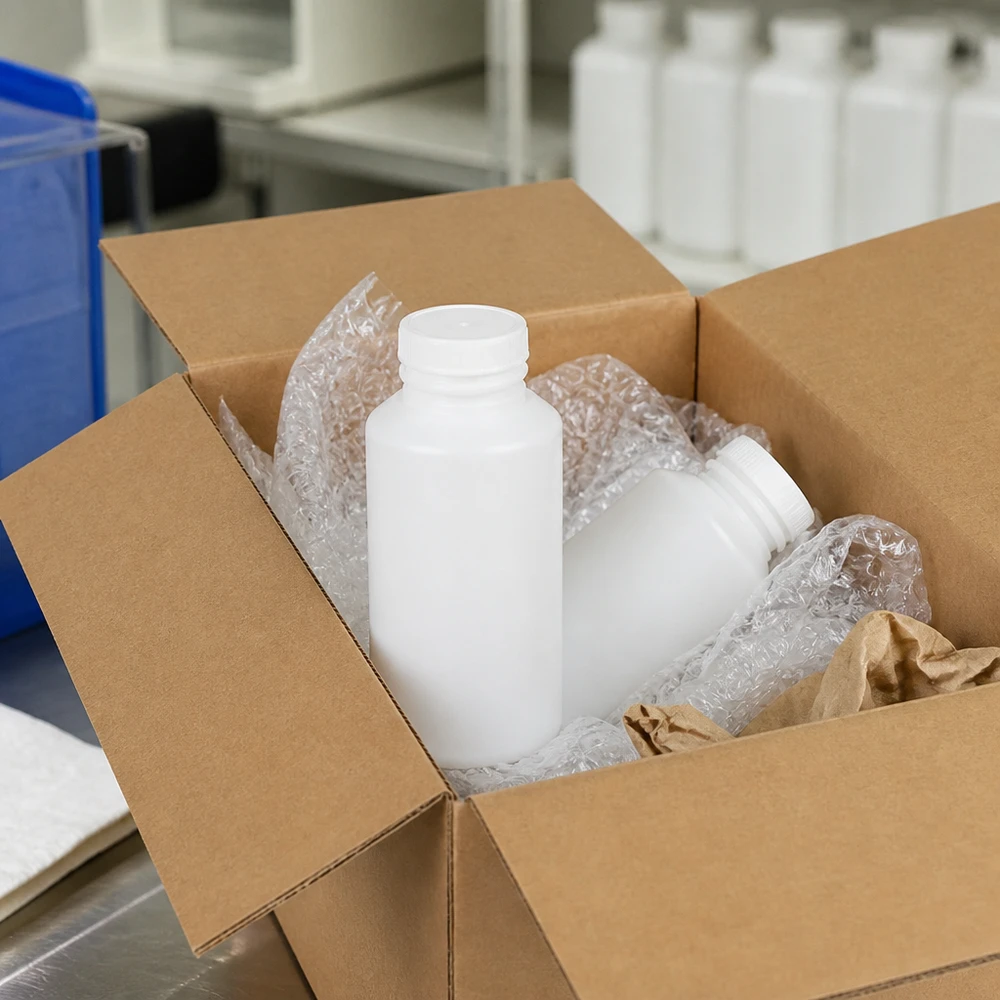 Apothekenflasche HDPE 30ml weiß, ohne Verschluss Weiße Pharmaflaschen aus lebensmittelechtem HDPE Kunststoff 30ml für Apotheken und Labore