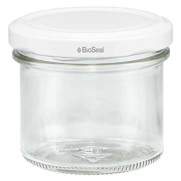 125ml Sturzglas mit BioSeal Deckel weiß UNiTWIST