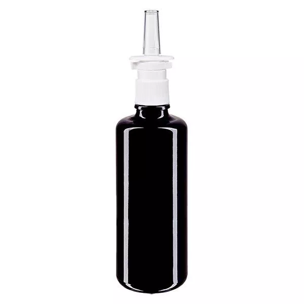 Apothekenflasche violett 100ml Nasenzerstäuber weiß Standard Apothekenflasche violett 100ml Nasenzerstäuber weiß Standard