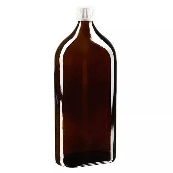 1000 ml Meplat braun Schraubverschluss weiß Originalitätsverschluss EPE-Scheibe