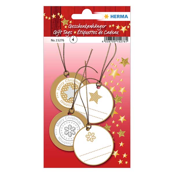 Anhänger "Sterne" (4 Stück) mit 3D Glitzer