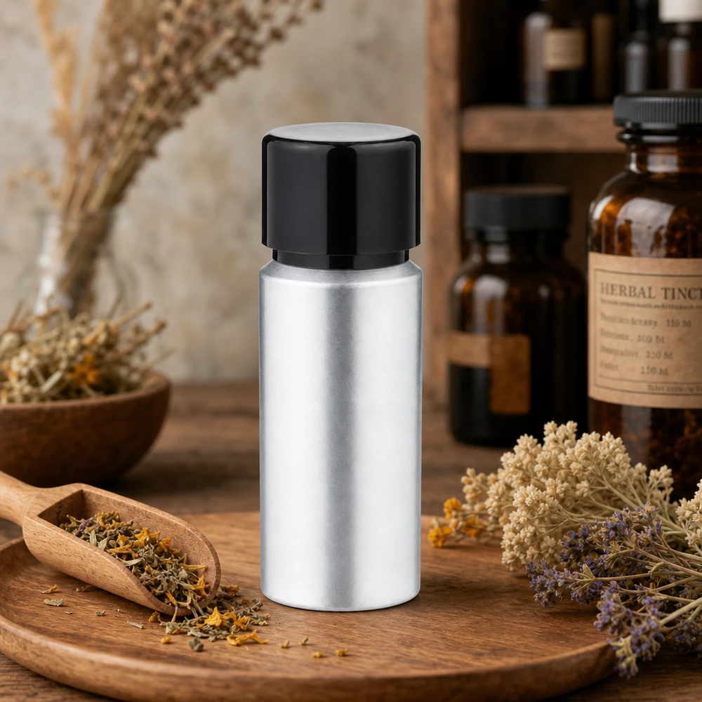 20ml gebeizte Aluflasche mit Schraubkappe Kleine 20ml Aluflasche mit dichtem Verschluss - ideal für Dosierung und Portionierung von Flüssigkeiten