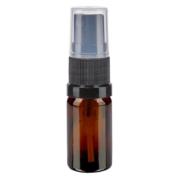Apothekenflasche braun 5ml Sprayaufsatz schwarz Apothekenflasche braun 5ml Sprayaufsatz schwarz