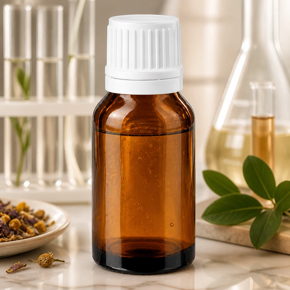 Lichtschutzflasche 30ml aus Braunglas mit weißem 11mm Verschluss für Naturkosmetik