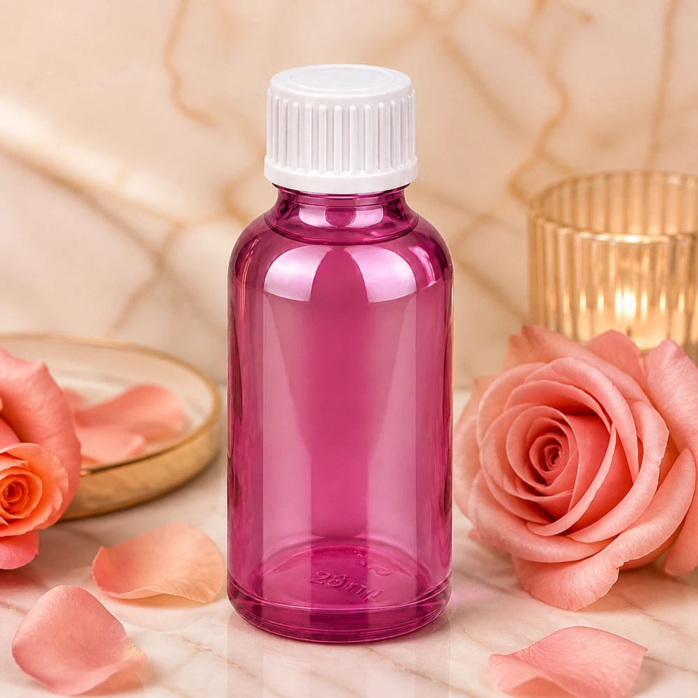 30ml Tropfflasche 0.9mm weiss Standard PurpleLine. UT18/30 Handliche violette Tropfflasche 30ml mit kindersicherem weißem Schraubverschluss