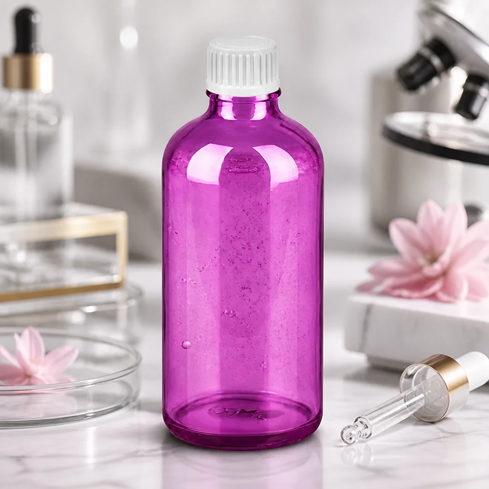 100ml Tropfflasche 0.9mm weiss Standard PurpleLine UT18/100 Hochwertige 100ml Flasche mit UT18 Gewinde und professionellem Tropfauslauf 0.9mm
