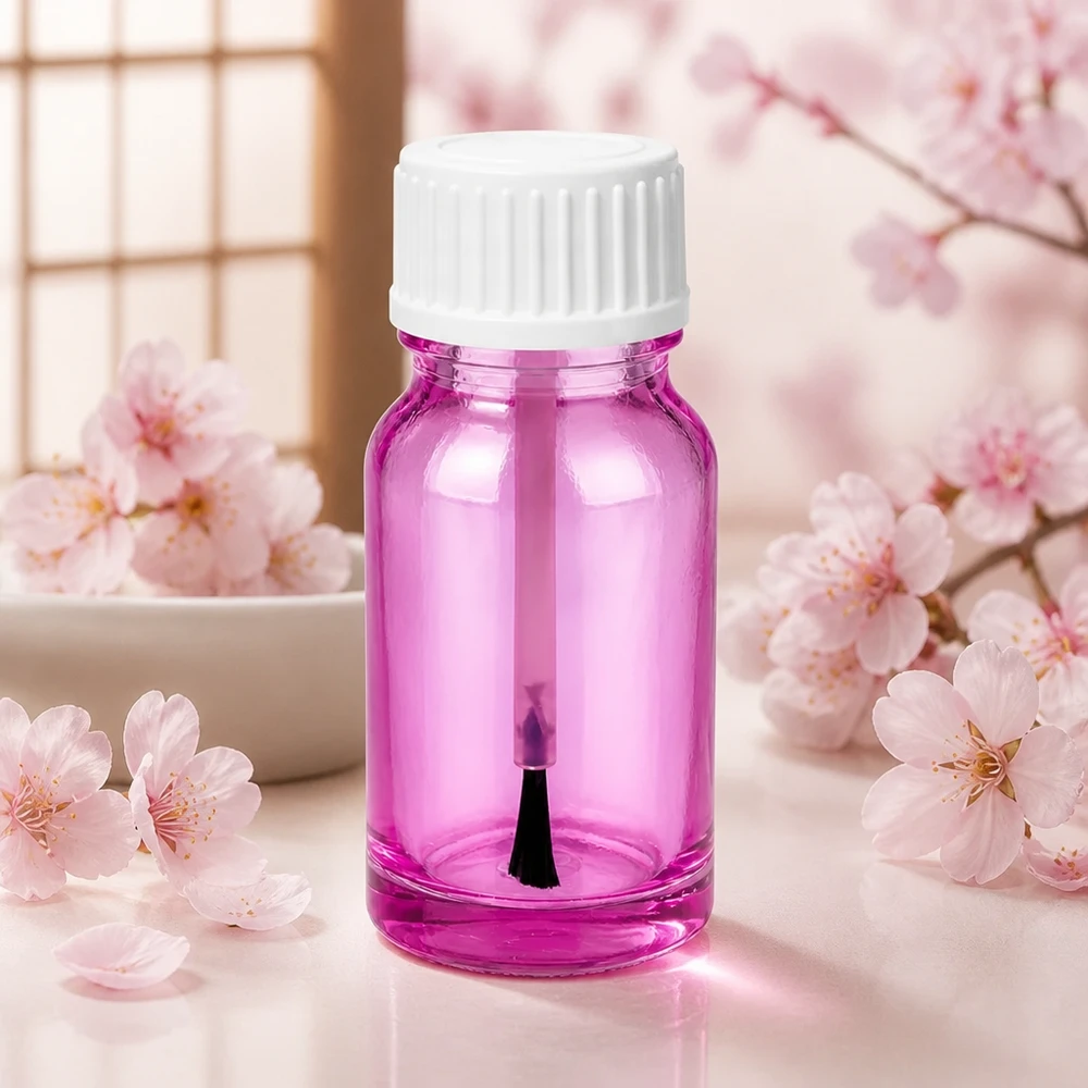 10ml Pinselflasche weiss Standard PurpleLine UT18/10 Kompakte 10ml Pinselflasche weiss STD PurpleLine UT18/10 perfekt für Nagellack und Seren