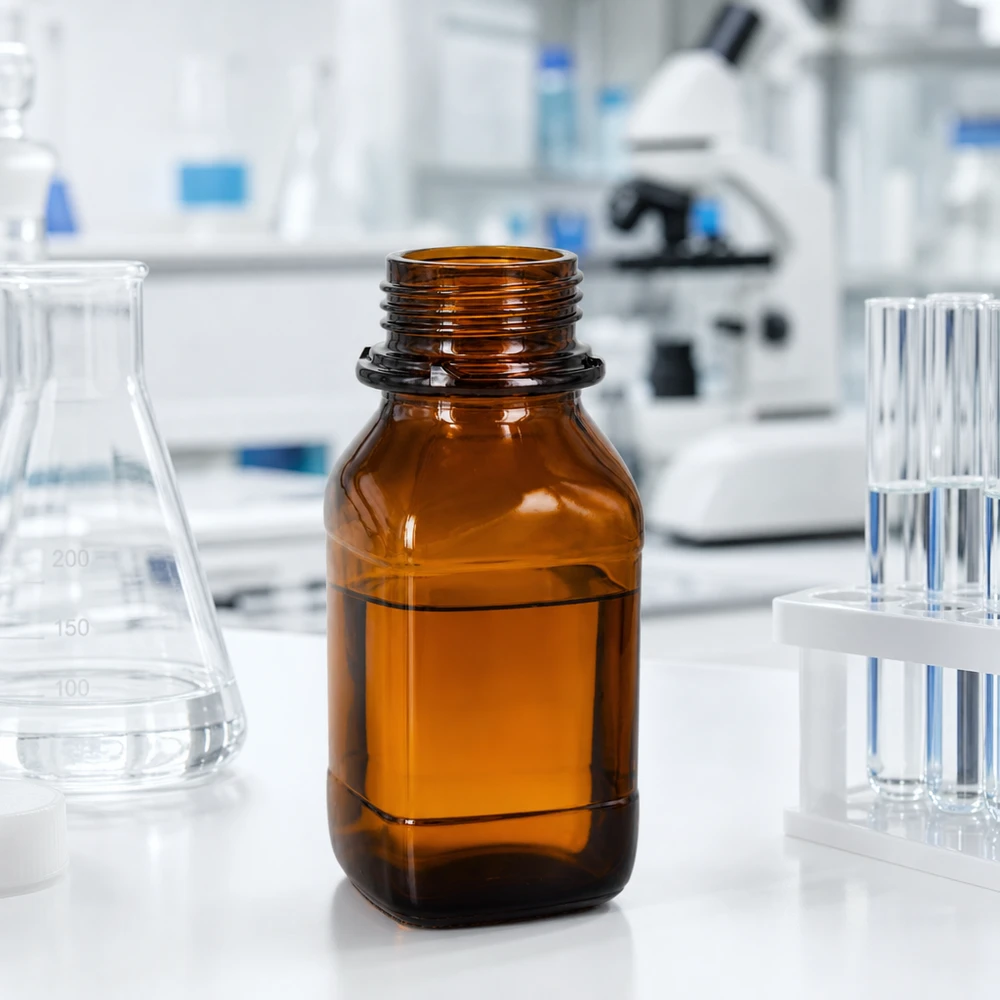 250ml Chemikalienflasche Quadratische 250ml Glasflasche braun für platzsparende Chemikalienlagerung