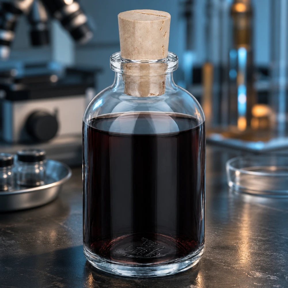 Zylindrische Klarglasflasche 50ml mit engem Korken 11/14mm für Laboranwendungen geeignet
