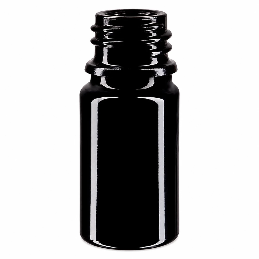 Violettglas Flasche 5ml DIN 18 (Mironglas) Tropfflasche 5ml aus Miron Violettglas mit schlanker Form für Aromatherapie und Kosmetik