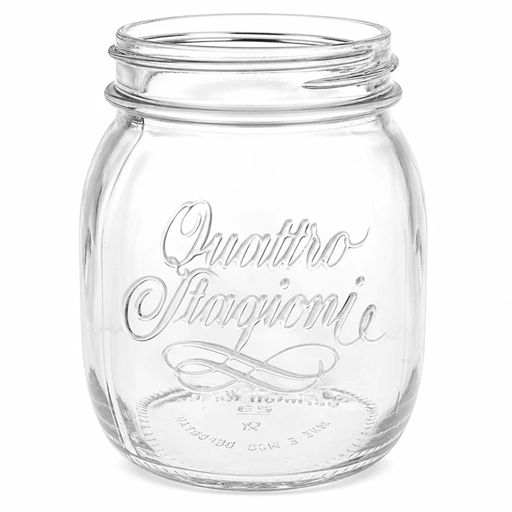 700ml Quattro Stagioni Haushaltsglas mit Schraubgewinde, transparentes Einmachglas für Konservierung und Aufbewahrung