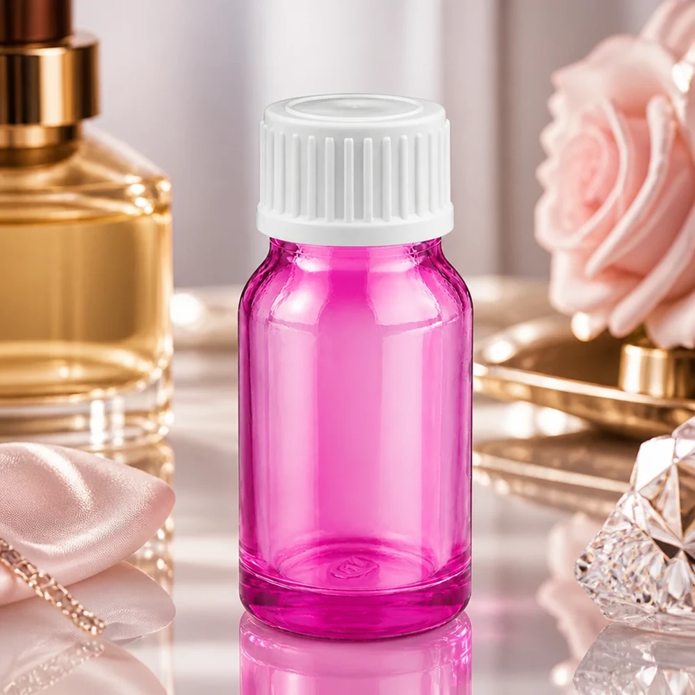 10ml Tropfflasche 0.9mm weiss Standard PurpleLine. UT18/10 10ml Tropfbehälter aus gefärbtem Glas in Purple für lichtgeschützte Lagerung