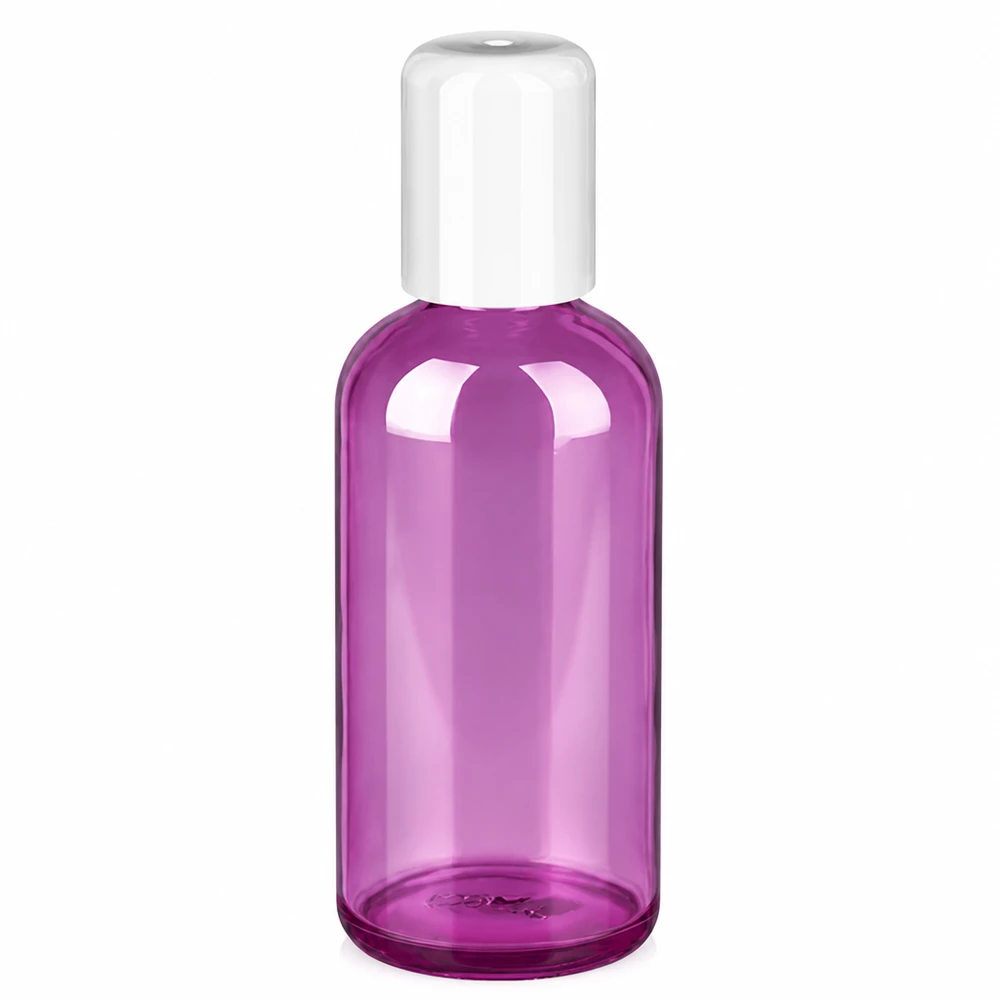 100ml Roll-On Flasche weiss Standard PurpleLine UT18/100 Runde 100ml Flasche in Purple mit weißem Roll-On Verschluss UT18/100 Standard