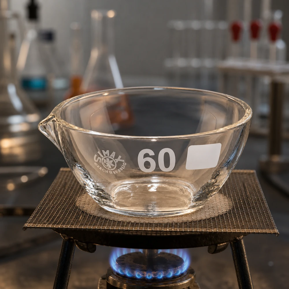 45ml Abdampfschale mit Ausguss Borosilikat ø60mm Kompakte 45ml Borosilikat Abdampfschale mit Ausguss perfekt für Studentenlabore und Ausbildung