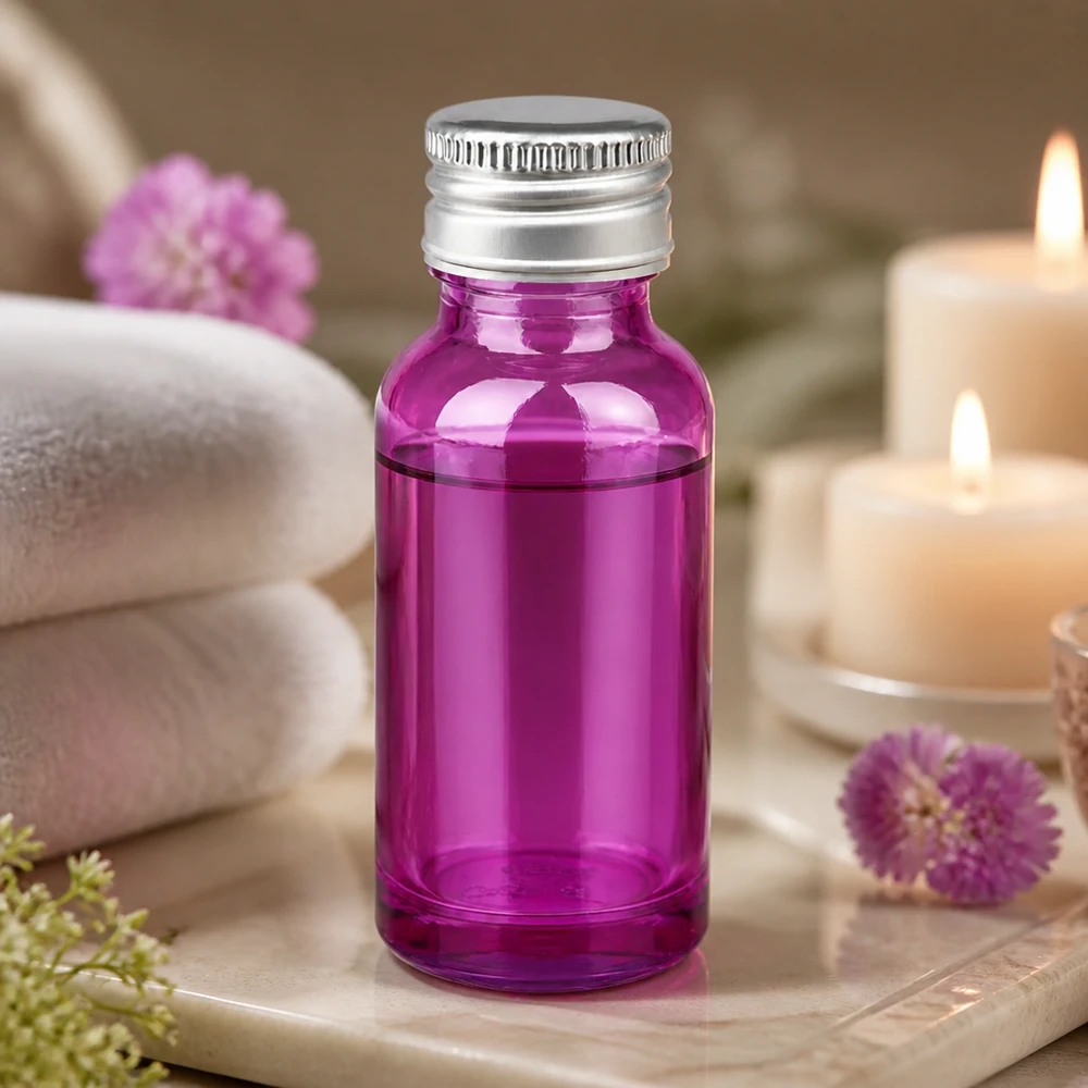 20ml Flasche 11mm Schraubverschluss Alu-Silberer Standard PurpleLine.UT18/20 Elegante 20ml Designflasche in Violett mit matter Aluminiumkappe für exklusive Produktpräsentation