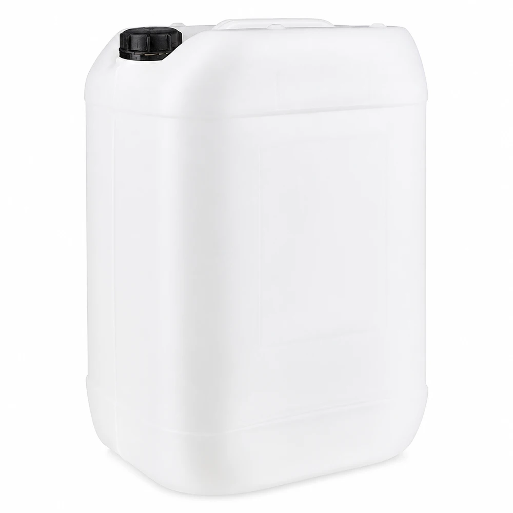 Kanister 25 Liter mit Schraubverschluss Originalitätsverschluss 25L Kanister weiß mit OV-Schraubdeckel rechteckige Form stapelbar