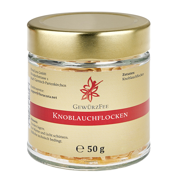 Knoblauchflocken im Schraubglas Gewürzfee Knoblauchflocken im Schraubglas Gewürzfee
